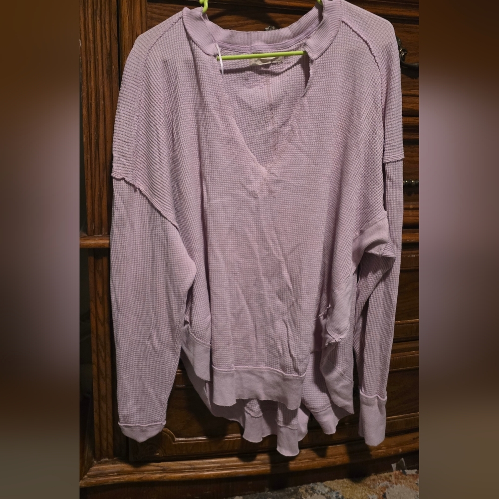 We The Free Lavender V-Neck Sweater